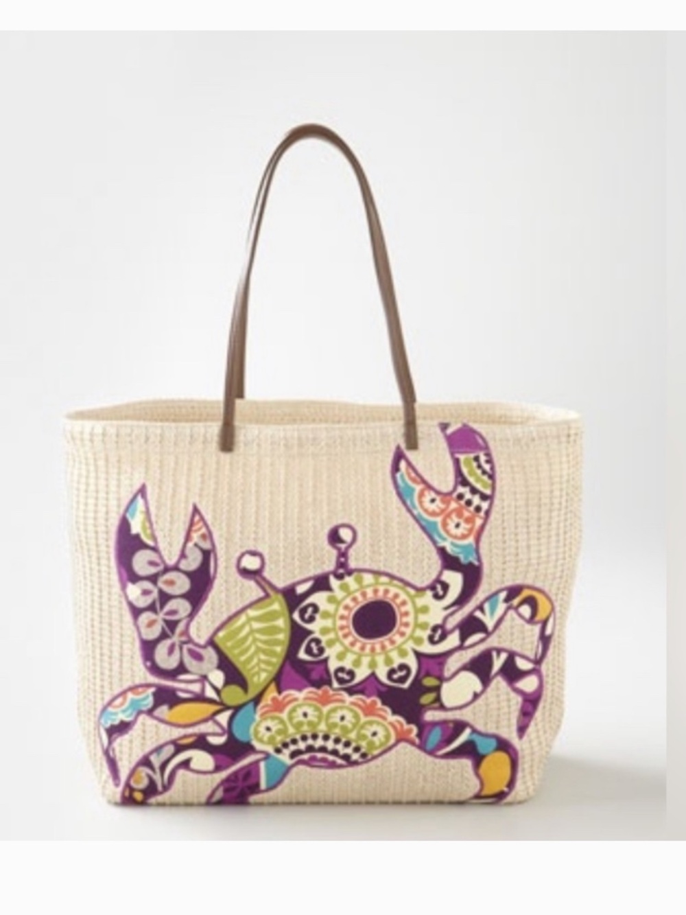 Vera Bradley seashore plum crazy crab women tote / shoulder bag
